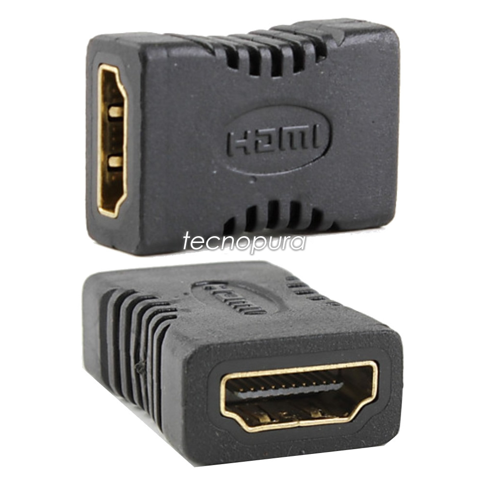 Adaptador unión HDMI hembra a hembra - Soporta 1080p HD TV - Tecnopura