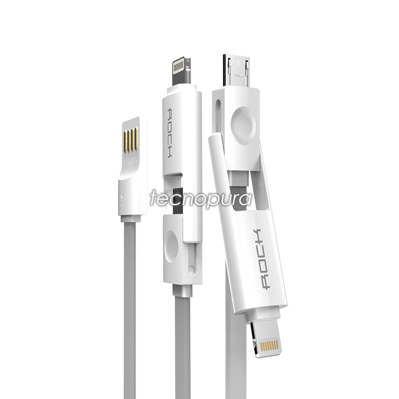 Cable 2 en 1 Lightning + Micro USB para iPhone iPad Android
