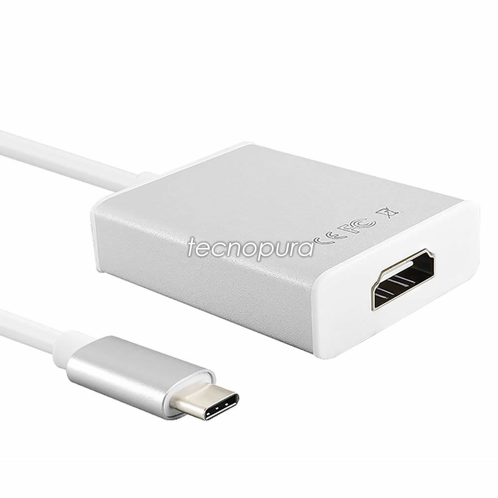 Cable adaptador / convertidor USB tipo C 3.1 a HDMI 1080p - Tecnopura