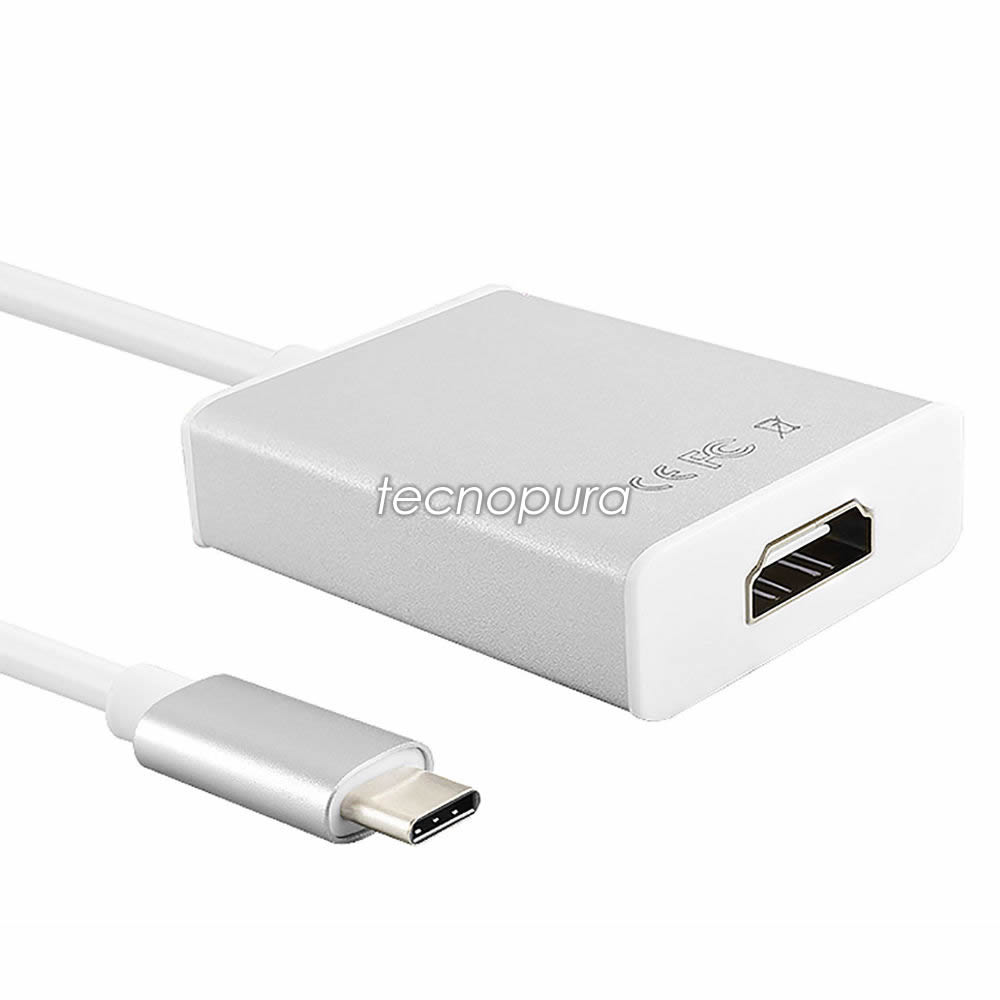 Cable adaptador para celular de USB tipo C 3.1 a HDMI con soporte 4K -  Tecnopura