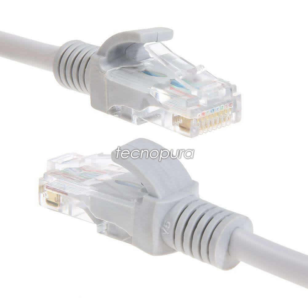 Corrección Ocultación Barricada Cable de red RJ45 UTP Cat5e Ethernet / Patch cord de 5 metros - Tecnopura