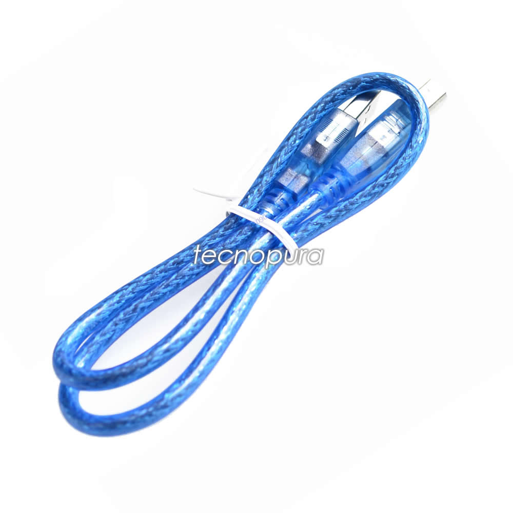 Cable USB azul para Arduino Uno / Mega - Tecnopura