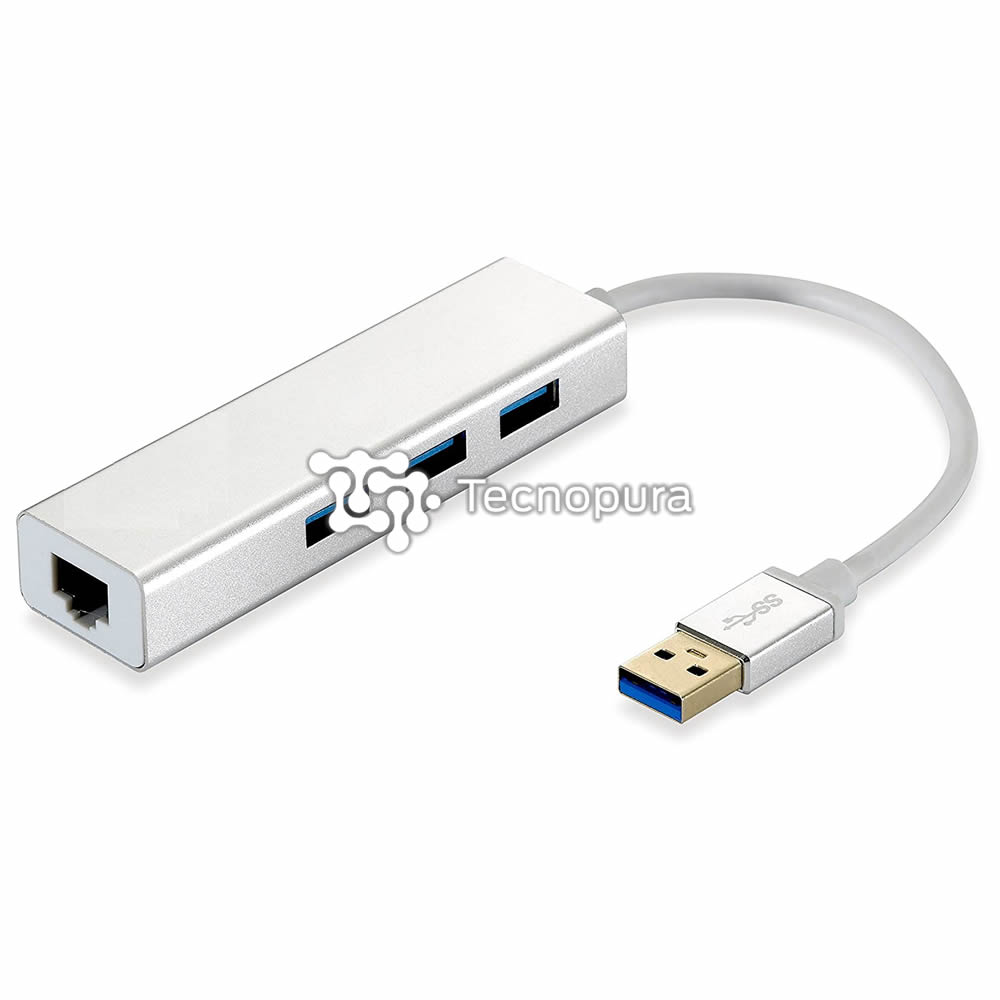 Hub USB 3.0 con adaptador de red