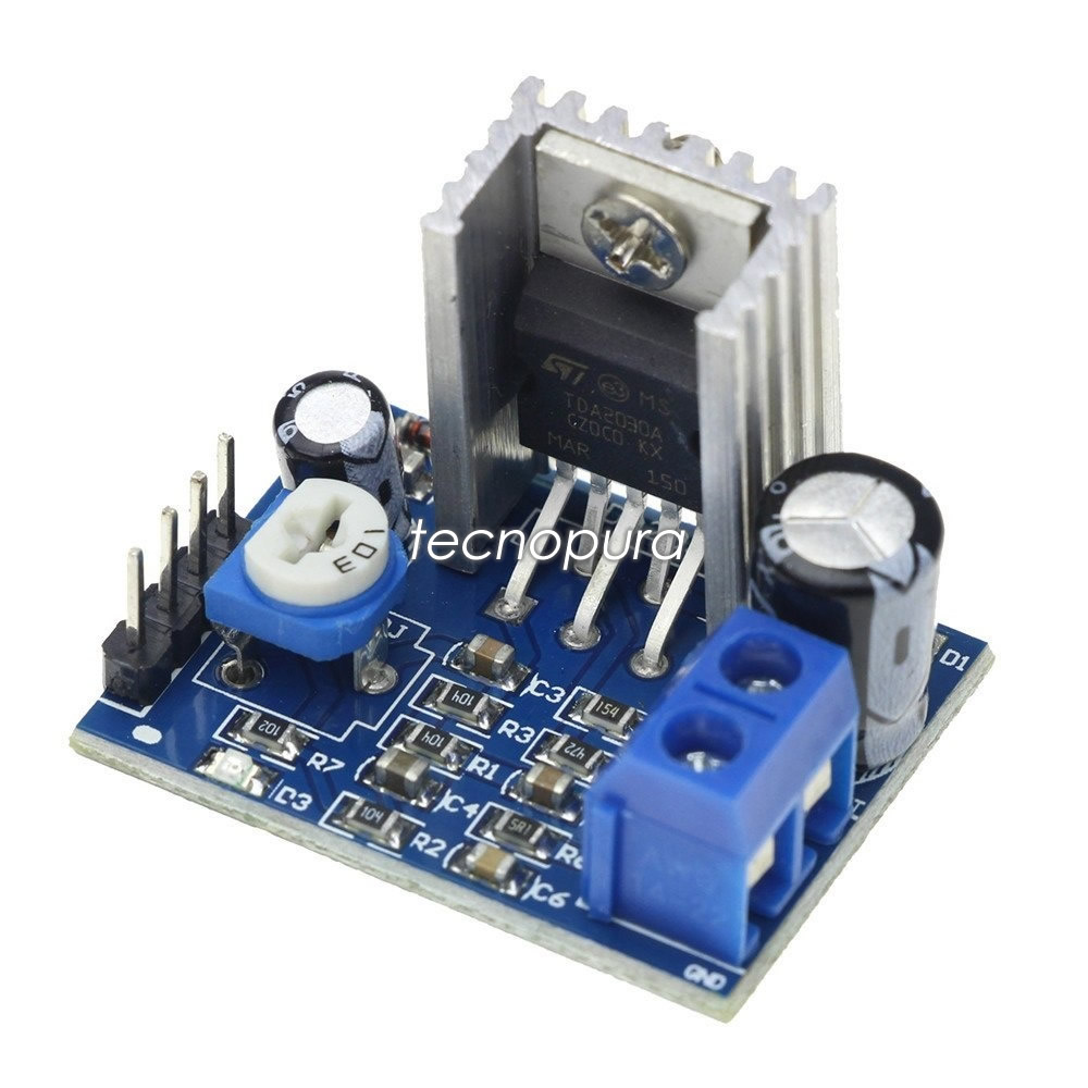 Módulo amplificador para audio monofónico TDA2030A 18W 6~12VDC - Tecnopura