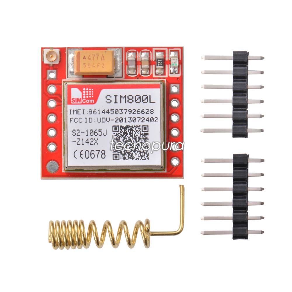 Sim800l GPRS TTL Puerto del Módulo GSM Micro Tarjeta de Base Sim Cuatribanda para Arduino 