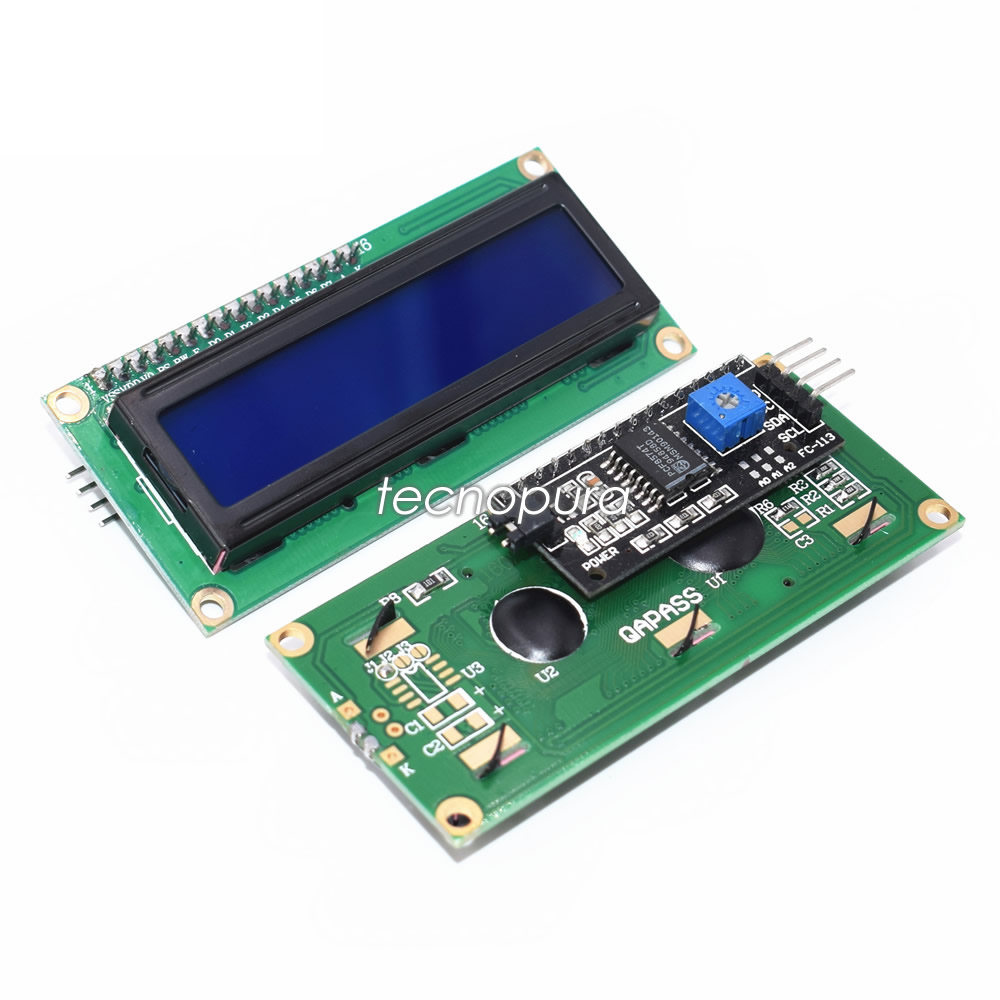 Inesperado Percibir extraterrestre Pantalla LCD 1602 con módulo I2C soldado - Display 16x2 dígitos - Tecnopura