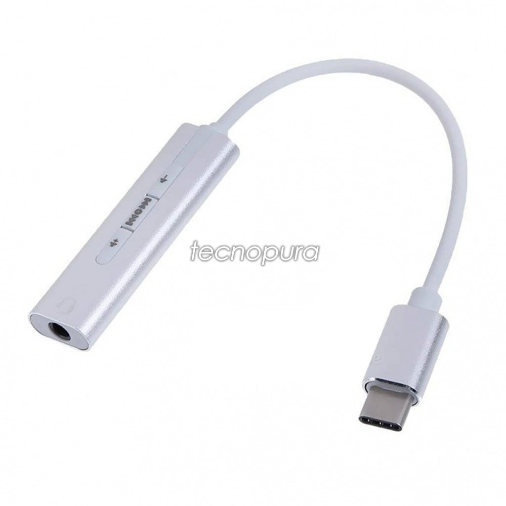 Policía Lijadoras Apto Tarjeta sonido 7.1 canales a USB 3.1 tipo C / Cable adaptador en aluminio -  Tecnopura