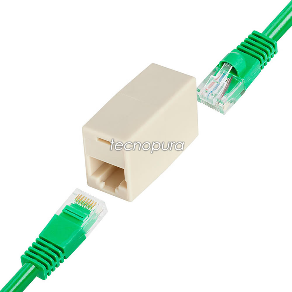 Adaptador unión RJ45 hembra a hembra para extender cables de red