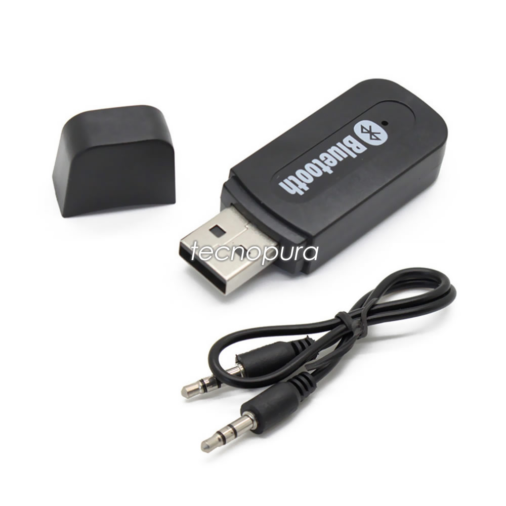 Adaptador receptor de audio Bluetooth a cable 3.5mm Jack - Tecnopura