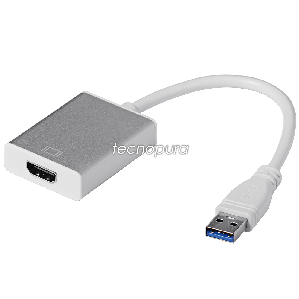 Convertidor / Adaptador HDMI a VGA + audio (incluye cable) - Tecnopura