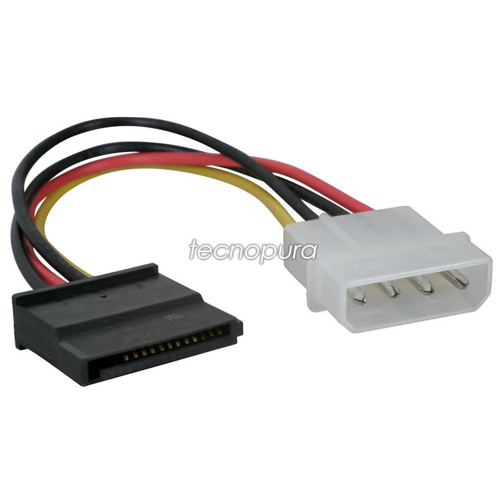 Cable adaptador de corriente 12 pines Molex LP4 4 pines - Tecnopura