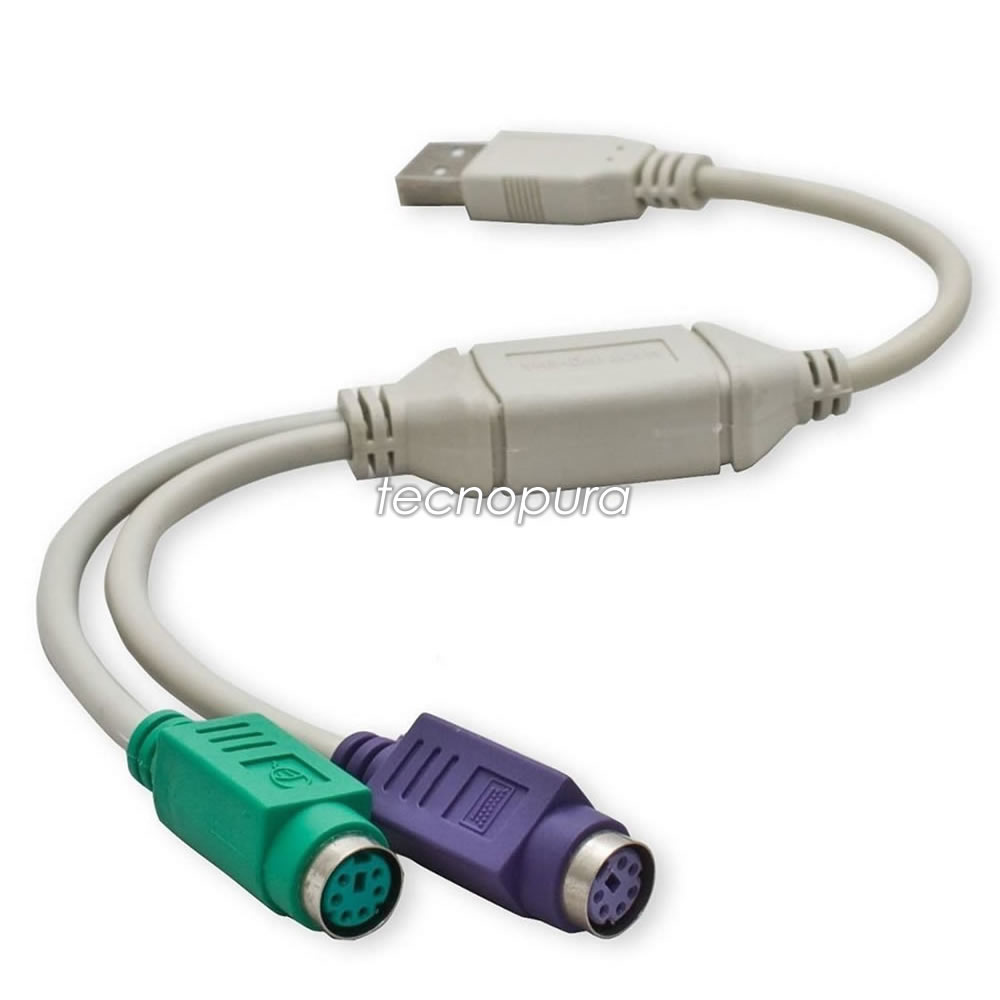 Cable de USB a PS2 para teclado y mouse PS/2 - Tecnopura