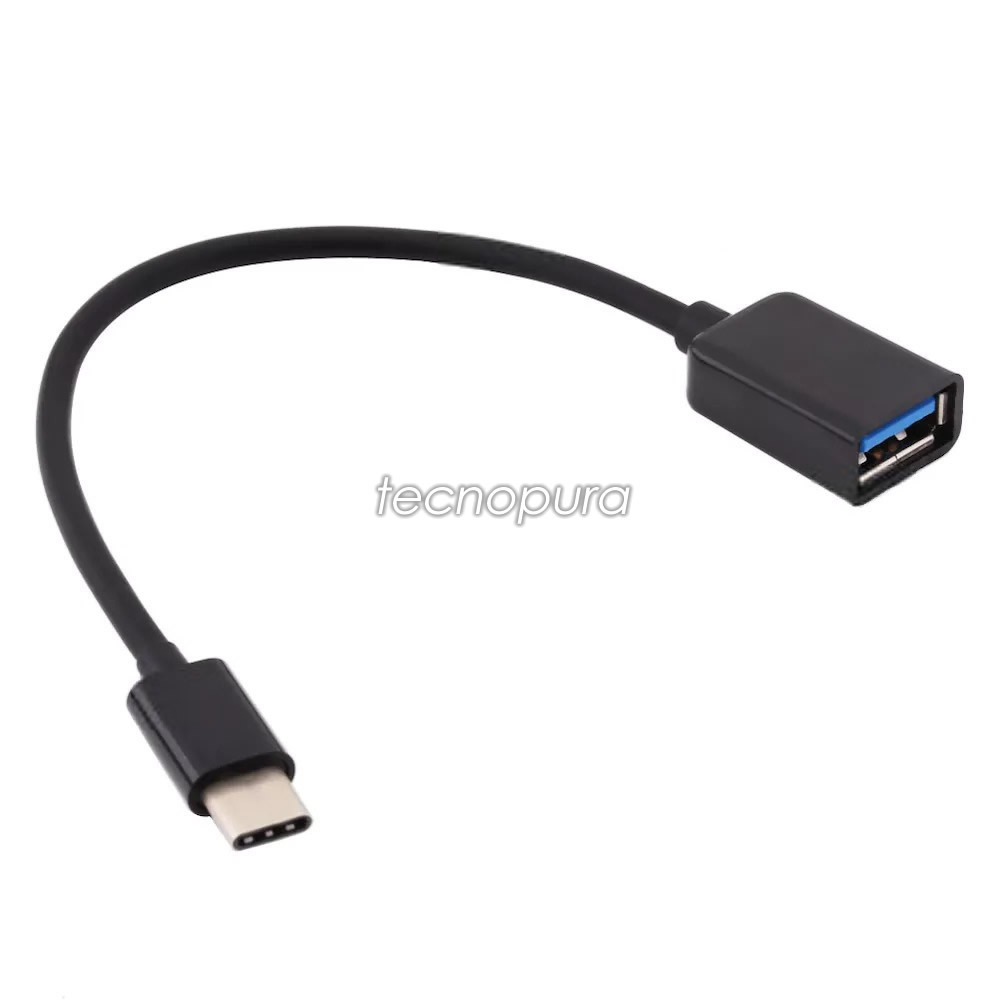 Cable Adaptador Otg Tipo C 3.1 Para Celular / Mac 10gbps Color Negro