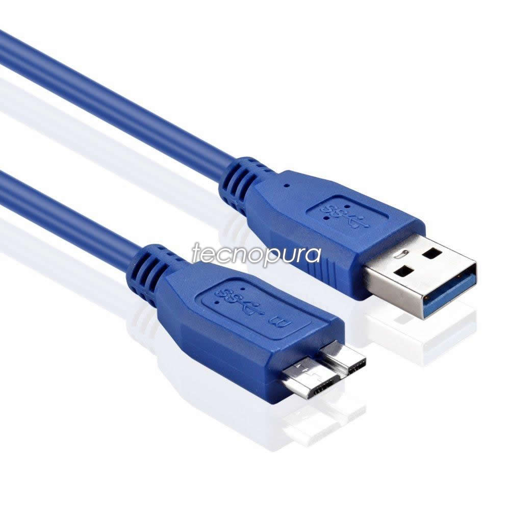 Cable USB 3.0 para disco de Micro USB 3.0 tipo B a USB 3.0 tipo A - Tecnopura