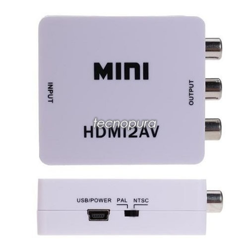 Adaptador Hdmi A Rca O Convertidor Hdmi A Rca 1080p Hdmi2av