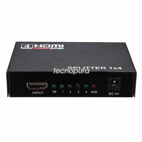 Divisor HDMI 1 en 4 Salidas 1x4 HDMI Splitter Pantalla Múltiples  Duplicado/Espejo Pantalla Admite Ultra HD 1080P 4K/2K y 3D, para TV,  Monitores