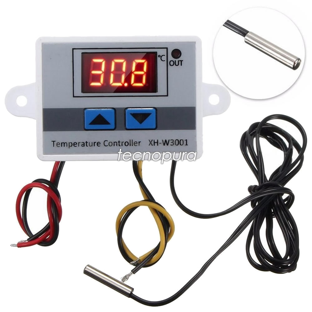 Termostato digital 110V ref. W3001 + sonda para control de temperatura -  Tecnopura